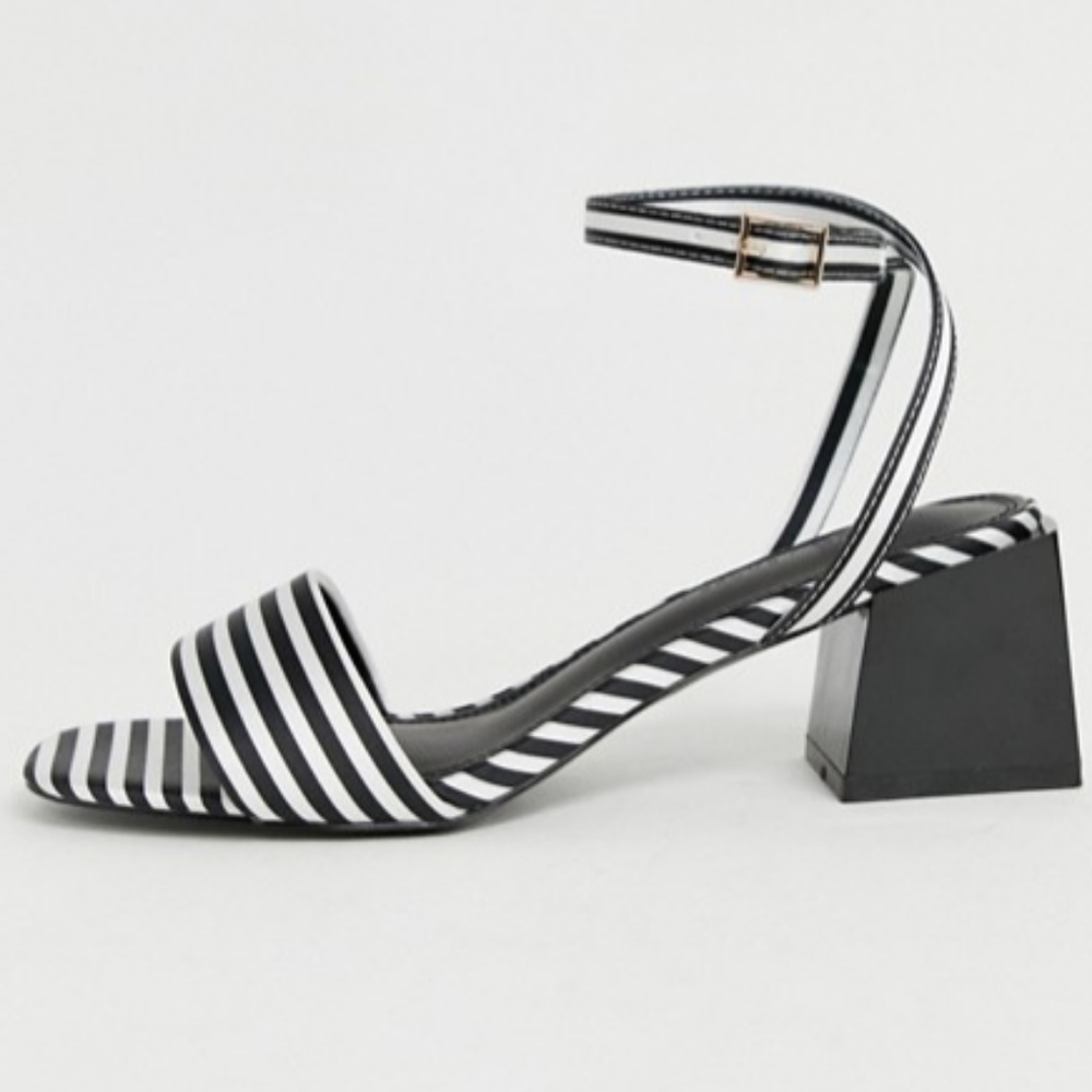 Sandals With Straps Low Block Heeled Square Toe